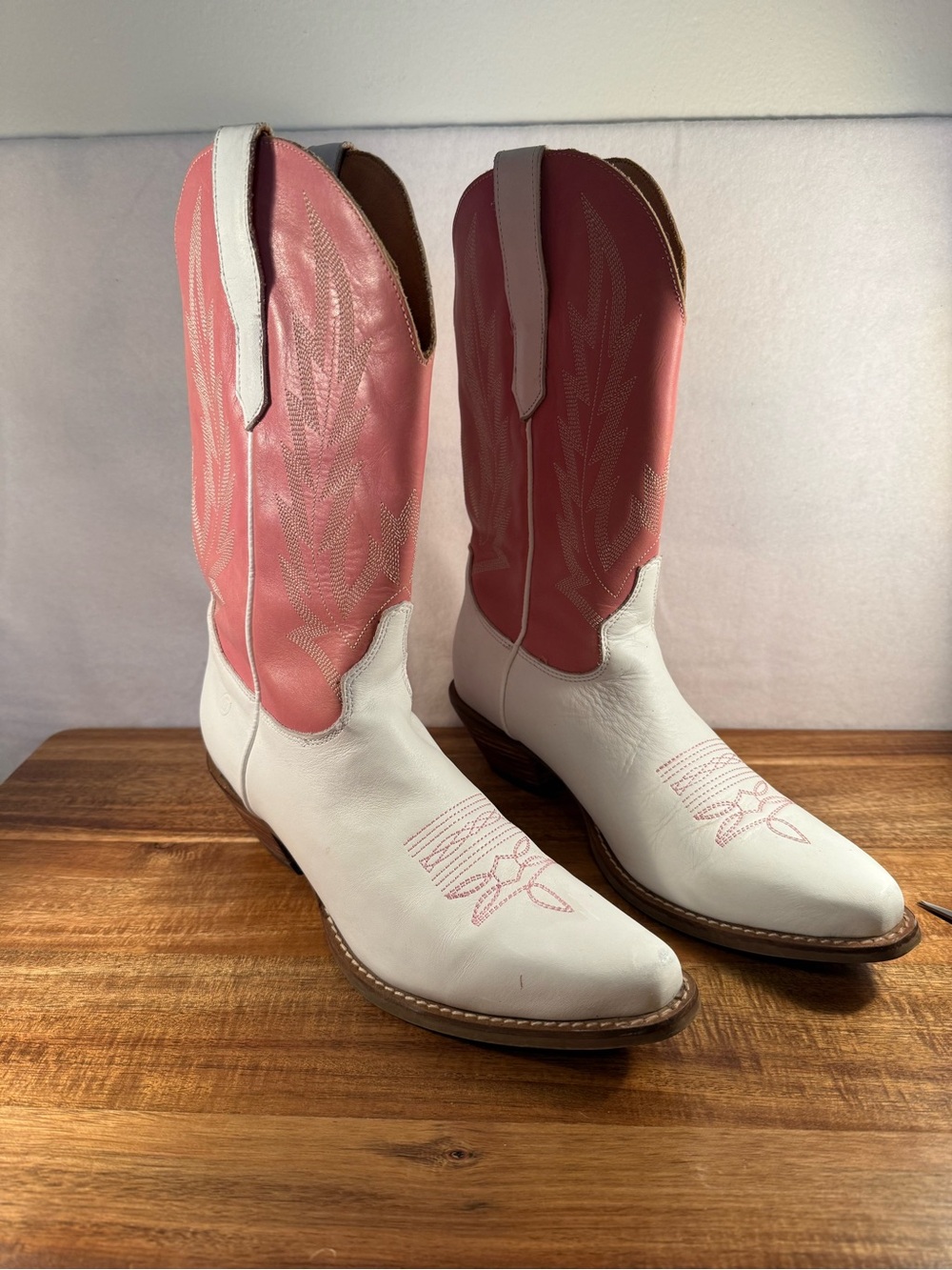 Dingo Hold Your Horses Vintage Western Boots Pink/White Size 8 - Picture 14 of 14